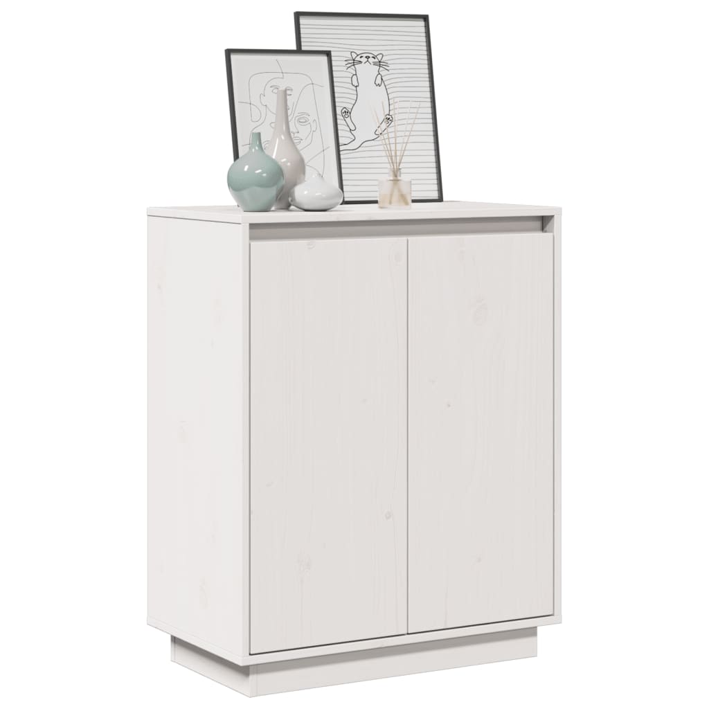 Buffet Blanc 60x34x75 cm Bois massif de pin - XIOS