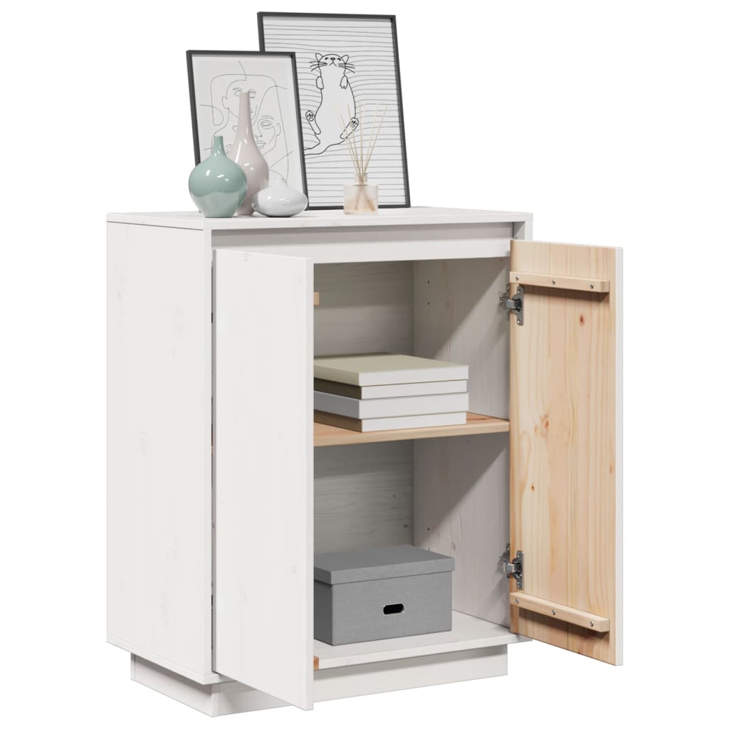 Buffet Blanc 60x34x75 cm Bois massif de pin - XIOS