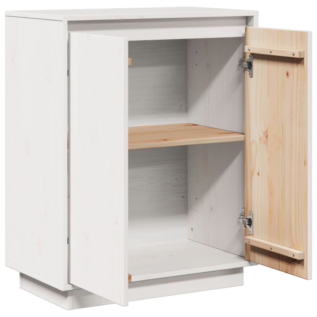 Buffet Blanc 60x34x75 cm Bois massif de pin - XIOS