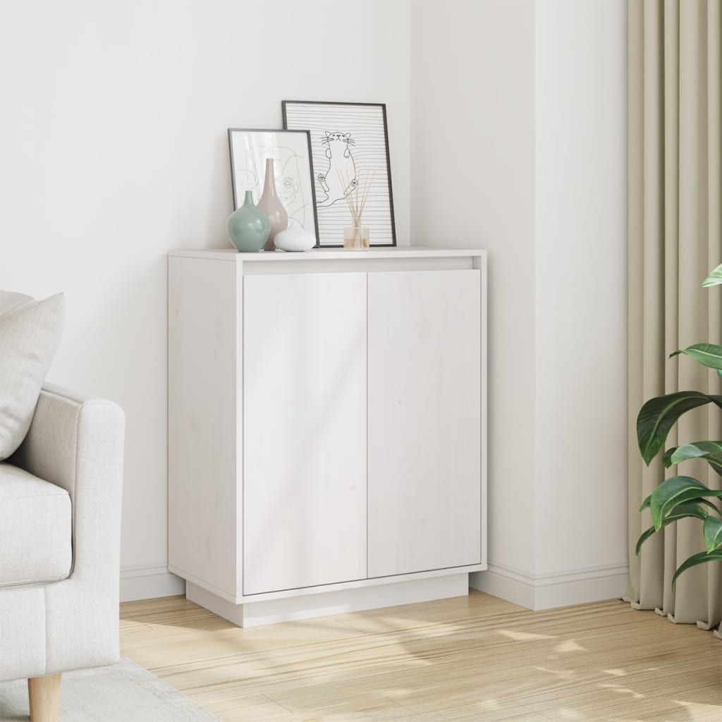 Buffet Blanc 60x34x75 cm Bois massif de pin - XIOS