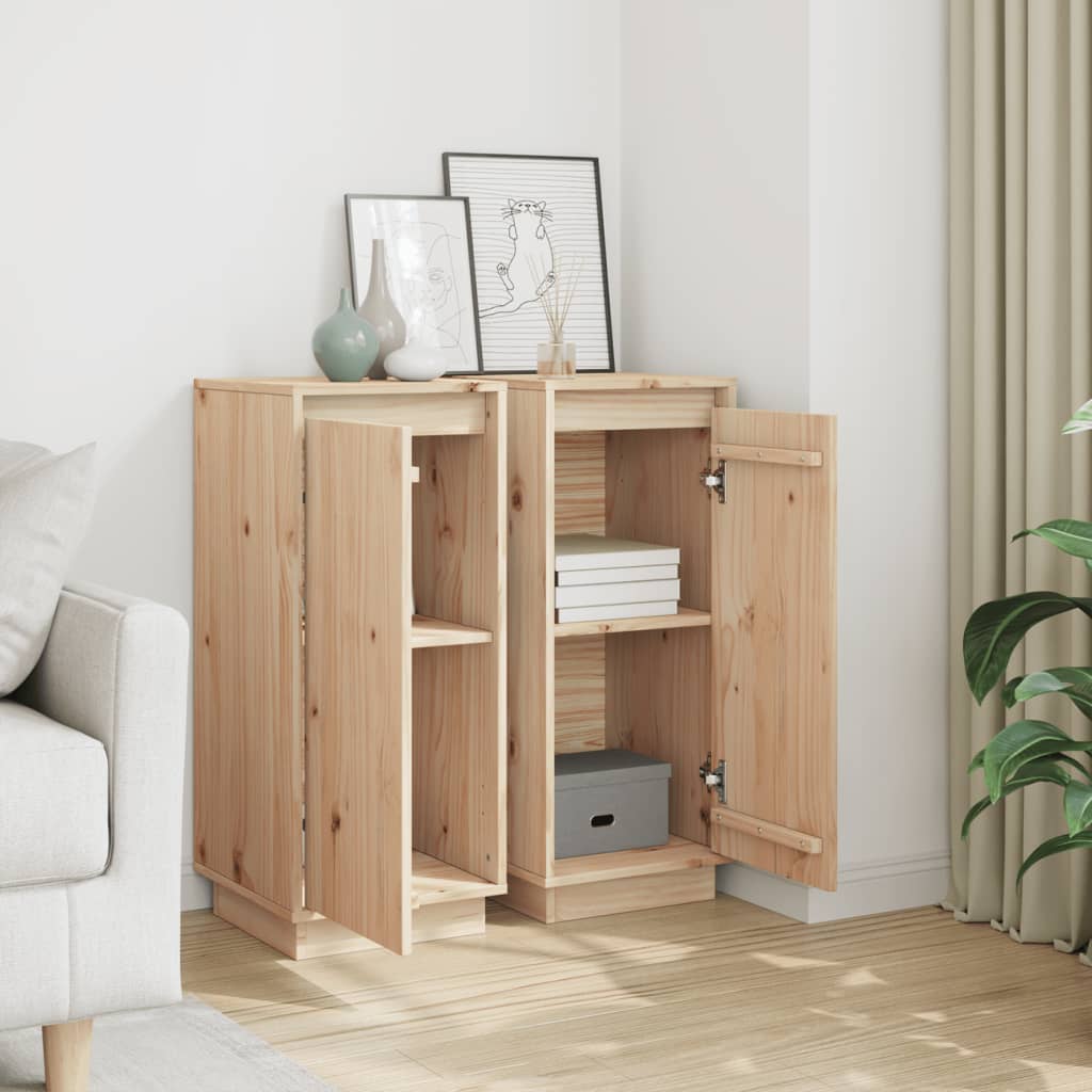 Buffets 2 pcs 31,5x34x75 cm Bois massif de pin - XIOS