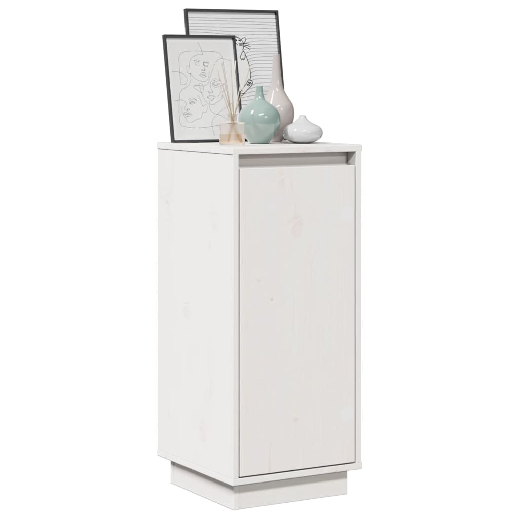 Buffet Blanc 31,5x34x75 cm Bois massif de pin - XIOS