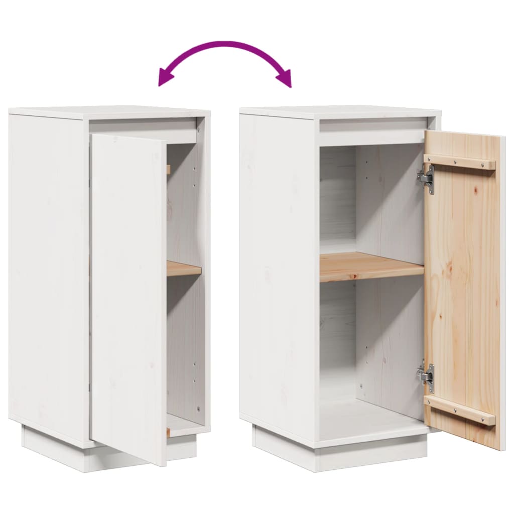 Buffet Blanc 31,5x34x75 cm Bois massif de pin - XIOS