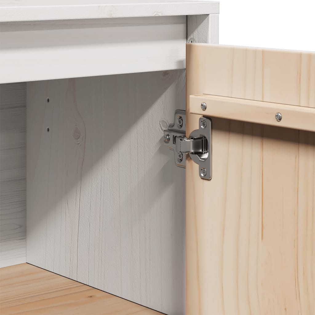 Buffet Blanc 31,5x34x75 cm Bois massif de pin - XIOS