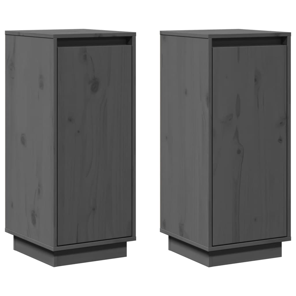 Buffets 2 pcs Gris 31,5x34x75 cm Bois massif de pin Buffets & bahuts vidaXL