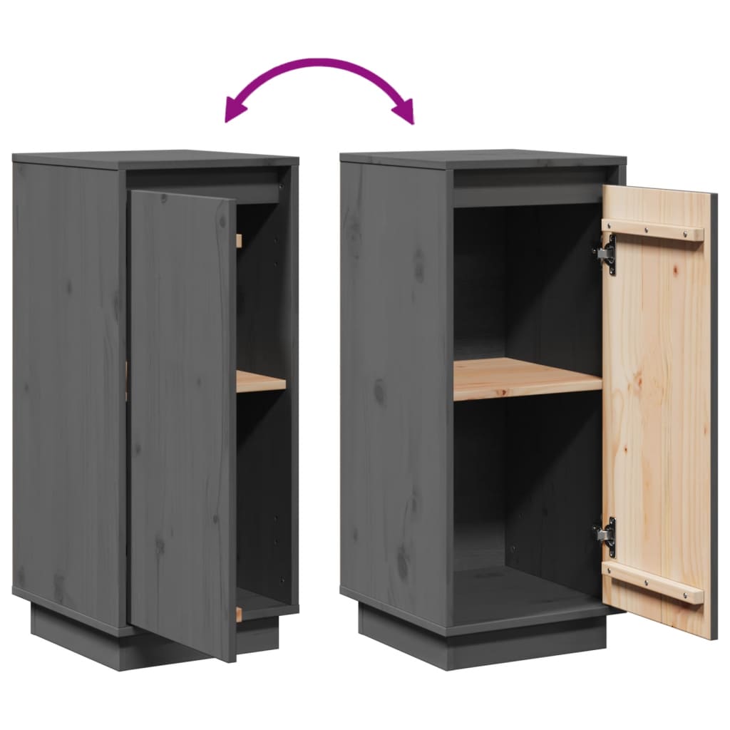 Buffets 2 pcs Gris 31,5x34x75 cm Bois massif de pin Buffets & bahuts vidaXL