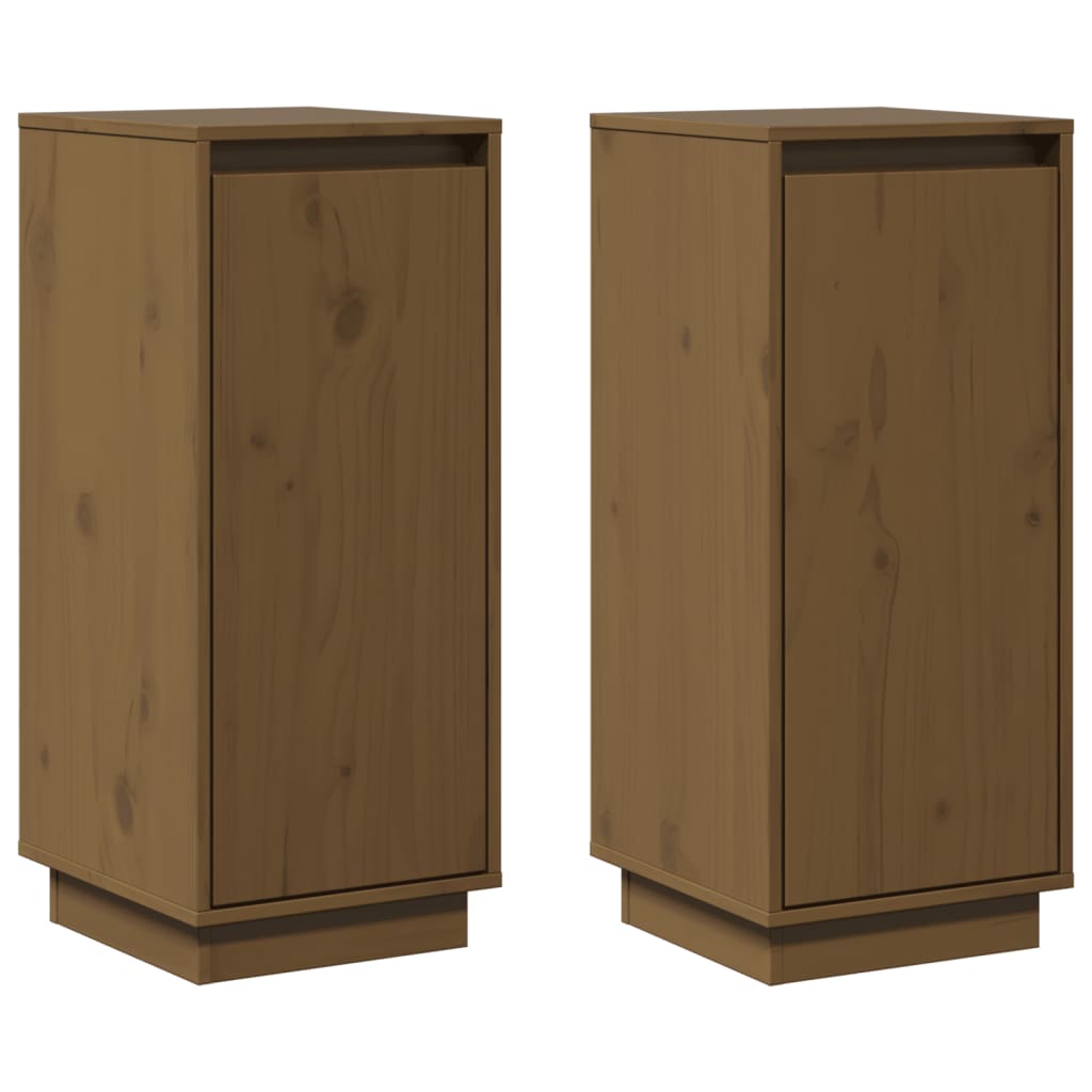 Buffets 2 pcs Marron miel 31,5x34x75 cm Bois massif de pin - XIOS