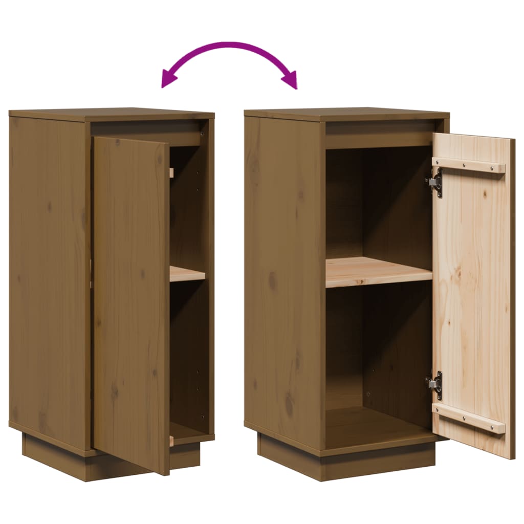 Buffets 2 pcs Marron miel 31,5x34x75 cm Bois massif de pin - XIOS