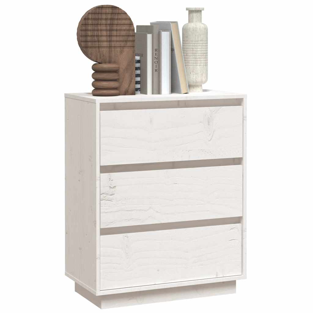 Buffet Blanc 60x34x75 cm Bois massif de pin - XIOS