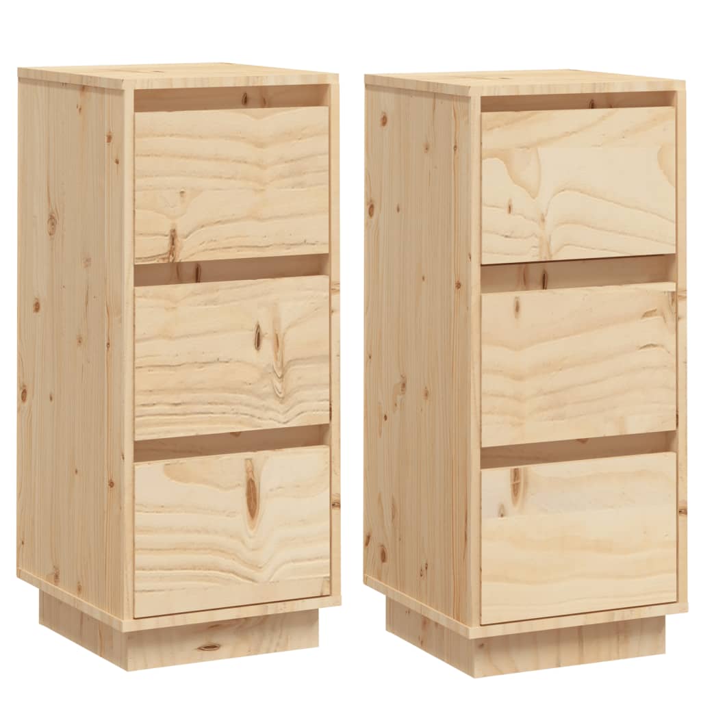 Buffets 2 pcs 32x34x75 cm Bois massif de pin - XIOS
