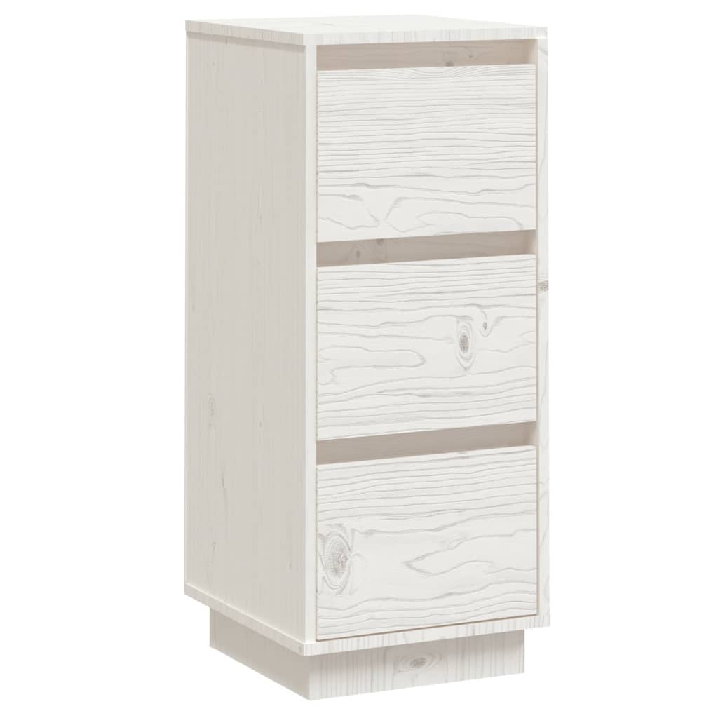 Buffet Blanc 32x34x75 cm Bois massif de pin - XIOS