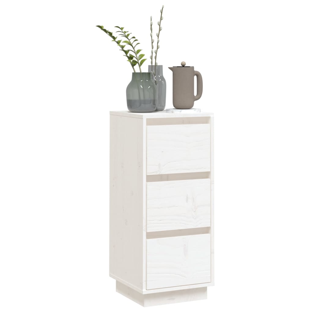 Buffet Blanc 32x34x75 cm Bois massif de pin - XIOS
