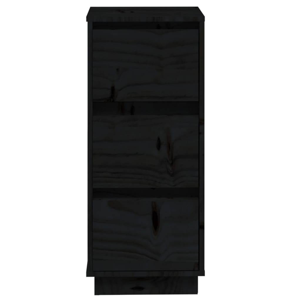 Buffets 2 pcs Noir 32x34x75 cm Bois massif de pin - XIOS