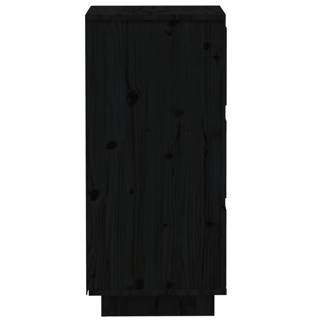 Buffets 2 pcs Noir 32x34x75 cm Bois massif de pin - XIOS