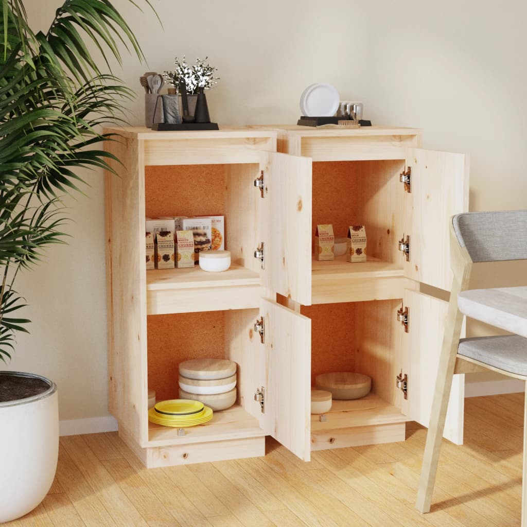 Buffets 2 pcs 31,5x34x75 cm Bois massif de pin - XIOS