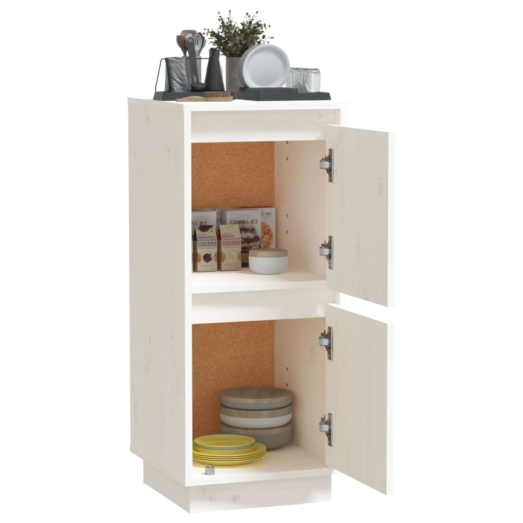 Buffet Blanc 31,5x34x75 cm Bois massif de pin - XIOS