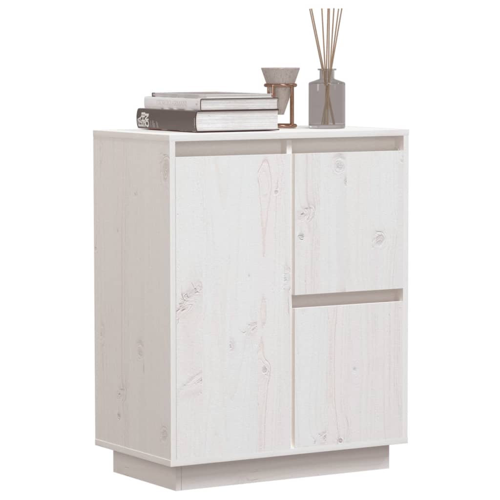 Buffet Blanc 60x34x75 cm Bois massif de pin - XIOS