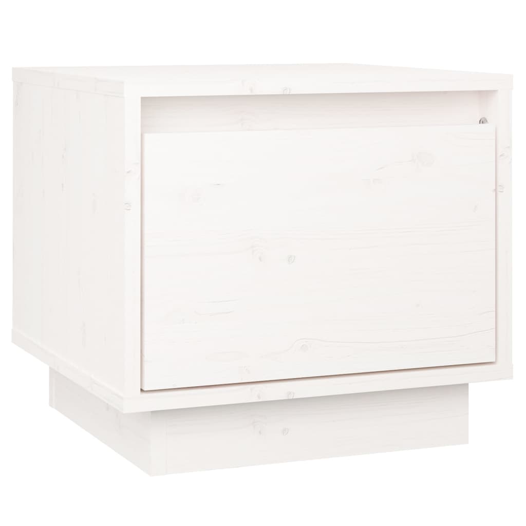 Table de chevet Blanc 35x34x32 cm Bois de pin solide - XIOS