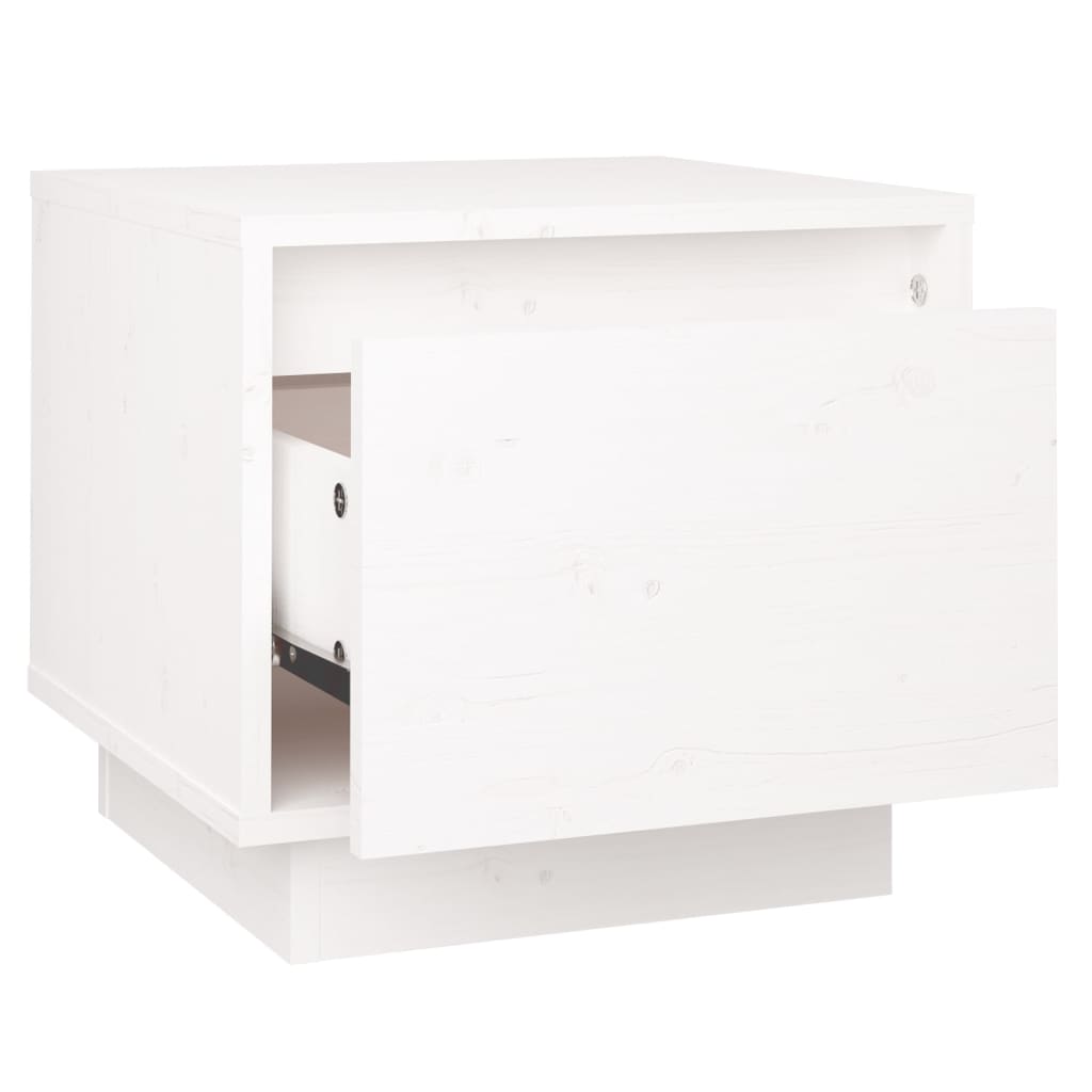 Table de chevet Blanc 35x34x32 cm Bois de pin solide - XIOS