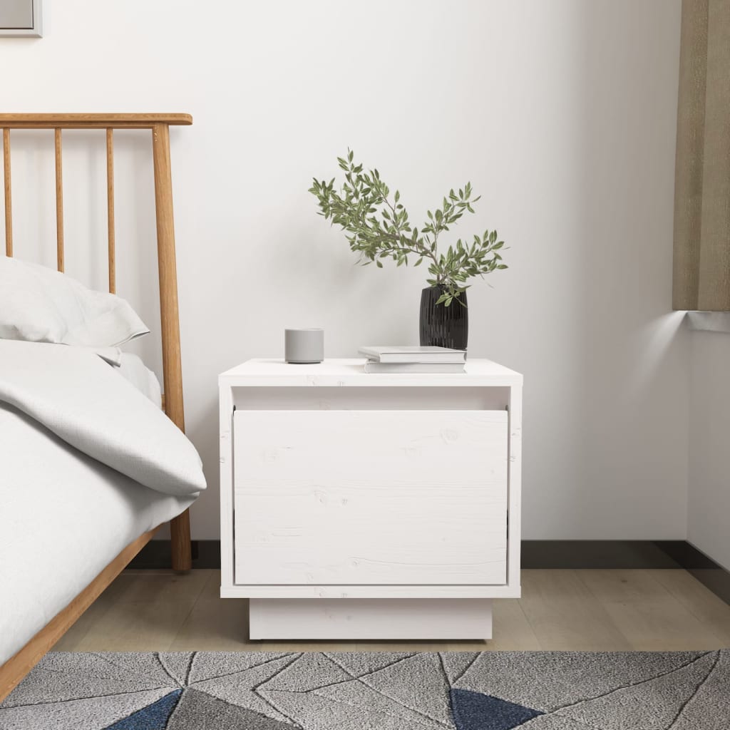 Tables de chevet 2 pcs Blanc 35x34x32 cm Bois de pin solide - XIOS