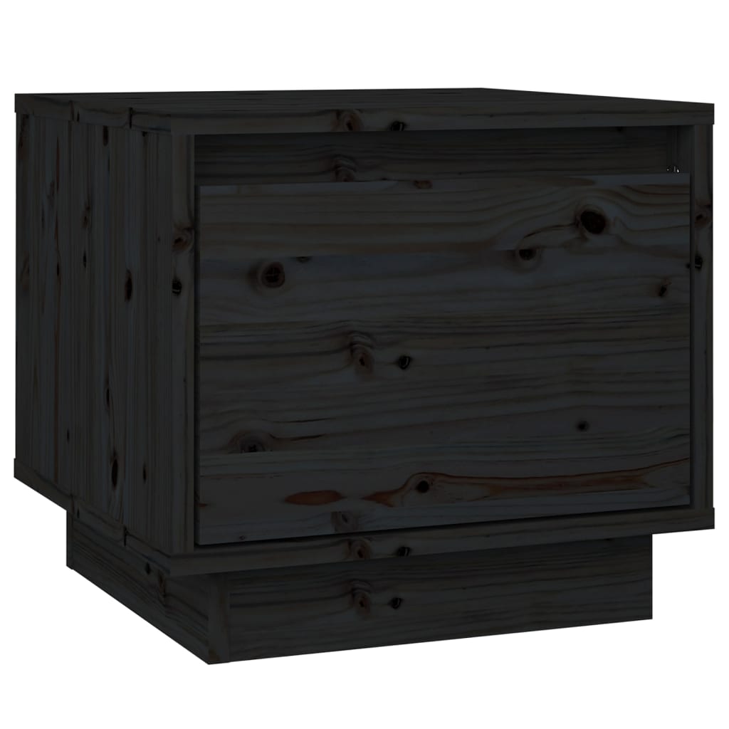 Tables de chevet 2 pcs Noir 35x34x32 cm Bois de pin solide - XIOS