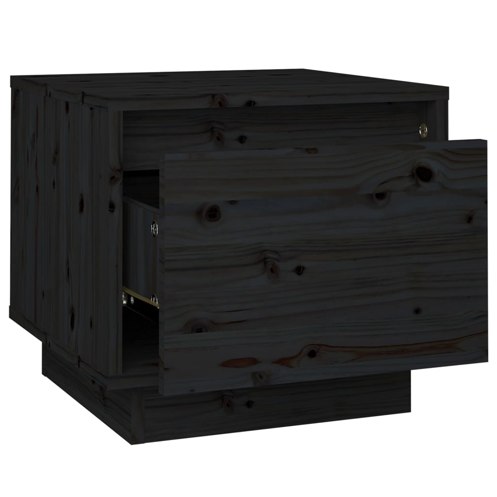 Tables de chevet 2 pcs Noir 35x34x32 cm Bois de pin solide - XIOS