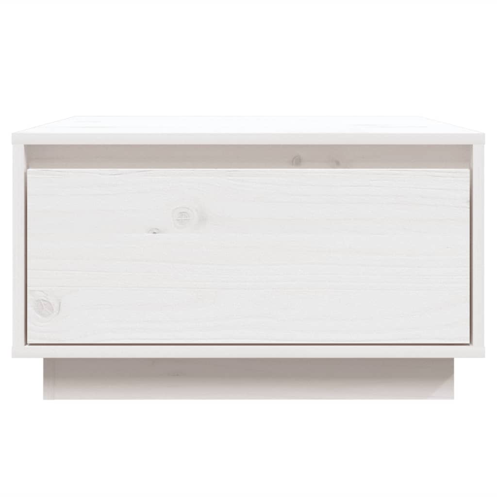 Table basse Blanc 55x56x32 cm Bois massif de pin - XIOS
