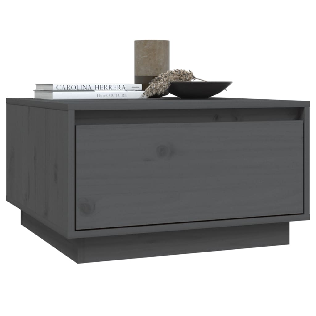 Table basse Gris 55x56x32 cm Bois massif de pin - XIOS