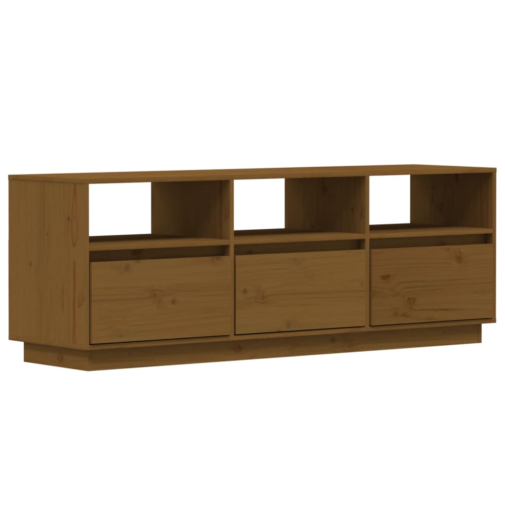 Meuble TV Marron miel 140x37x50 cm Bois de pin massif Meubles TV vidaXL   