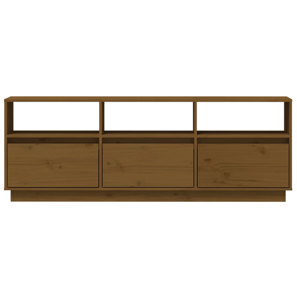 Meuble TV Marron miel 140x37x50 cm Bois de pin massif Meubles TV vidaXL   