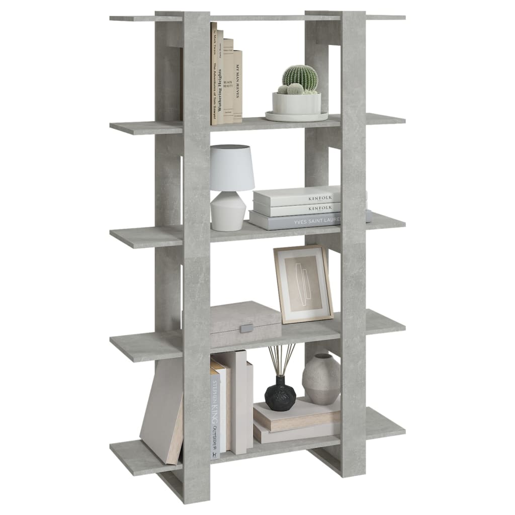 Bibliothèque/Séparateur de pièce Gris béton 100x30x160 cm - XIOS