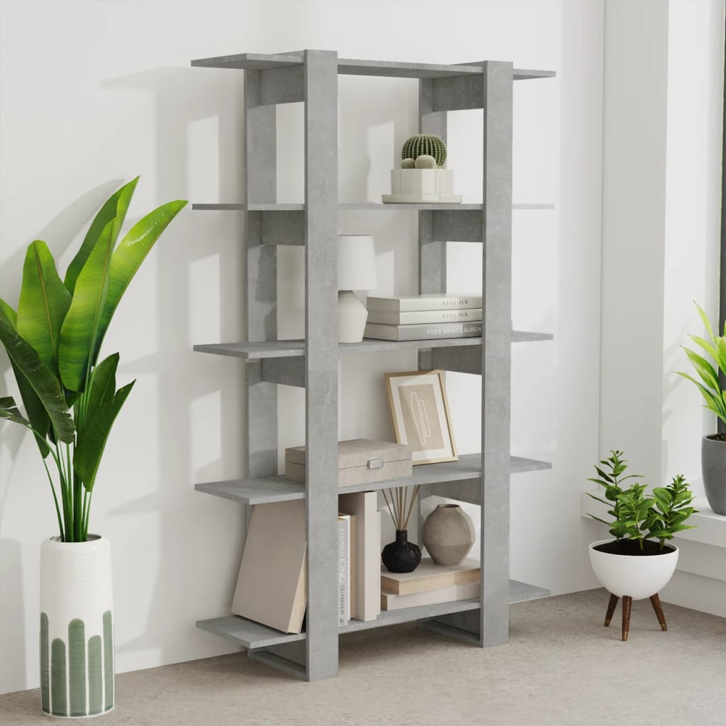 Bibliothèque/Séparateur de pièce Gris béton 100x30x160 cm - XIOS
