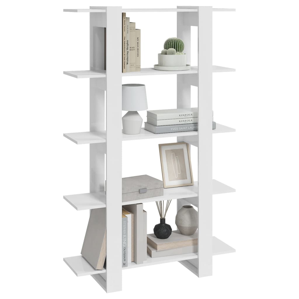 Bibliothèque/Séparateur de pièce Blanc brillant 100x30x160 cm - XIOS