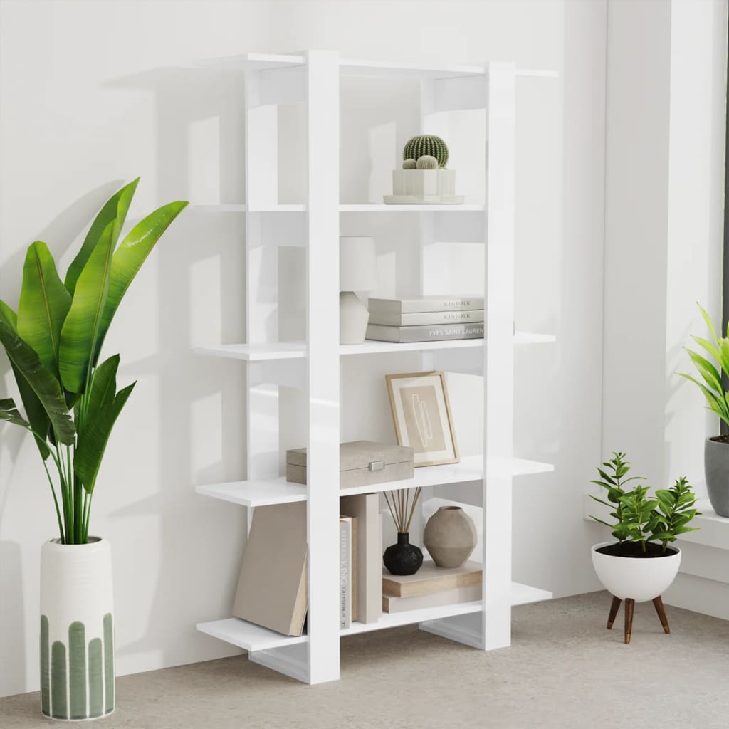 Bibliothèque/Séparateur de pièce Blanc brillant 100x30x160 cm - XIOS