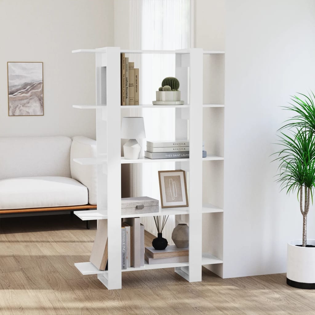 Bibliothèque/Séparateur de pièce Blanc brillant 100x30x160 cm - XIOS