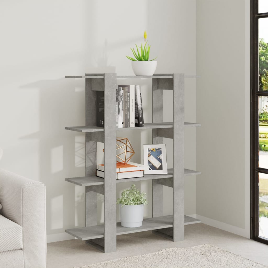 Bibliothèque/Séparateur de pièce Gris béton 100x30x123,5 cm - XIOS