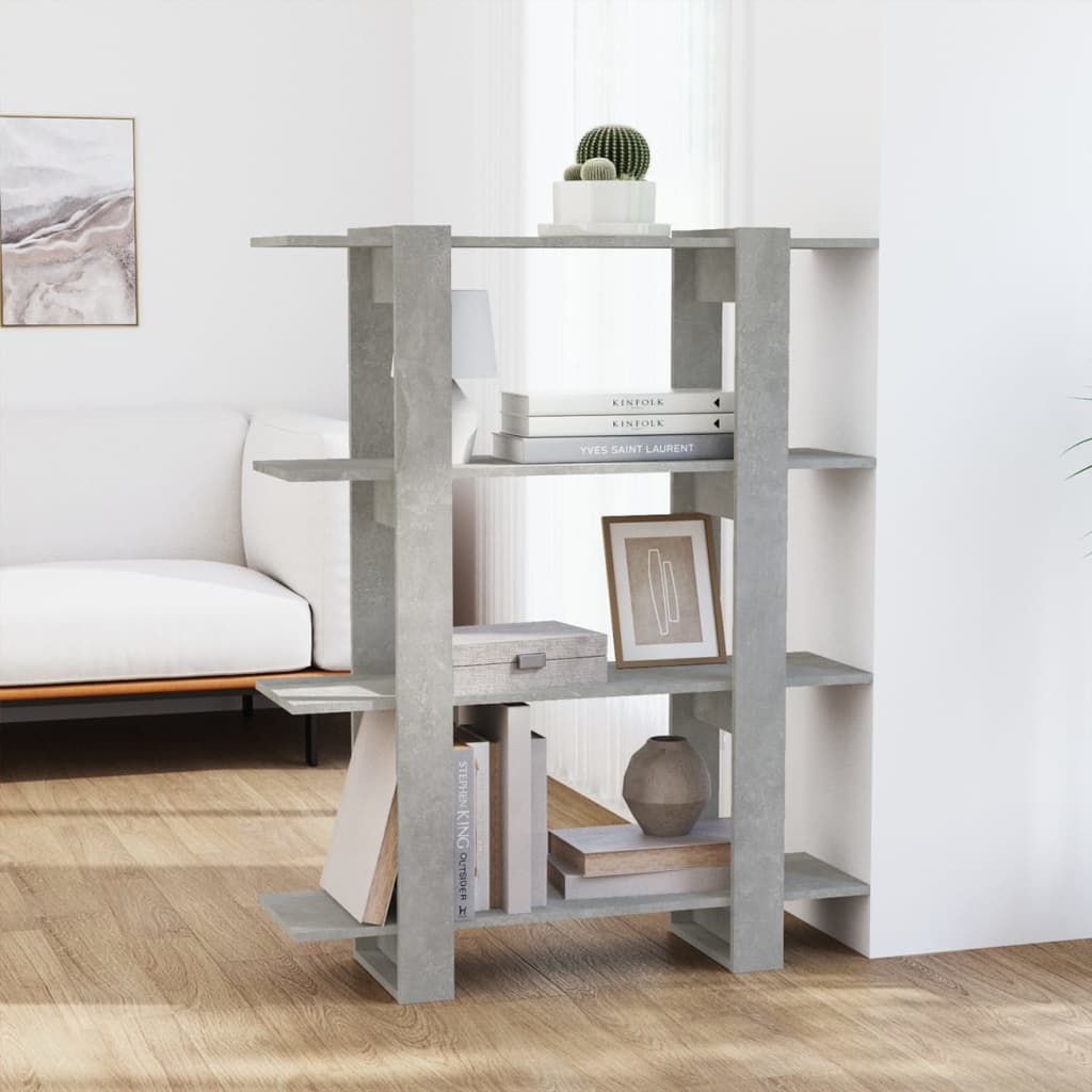 Bibliothèque/Séparateur de pièce Gris béton 100x30x123,5 cm - XIOS