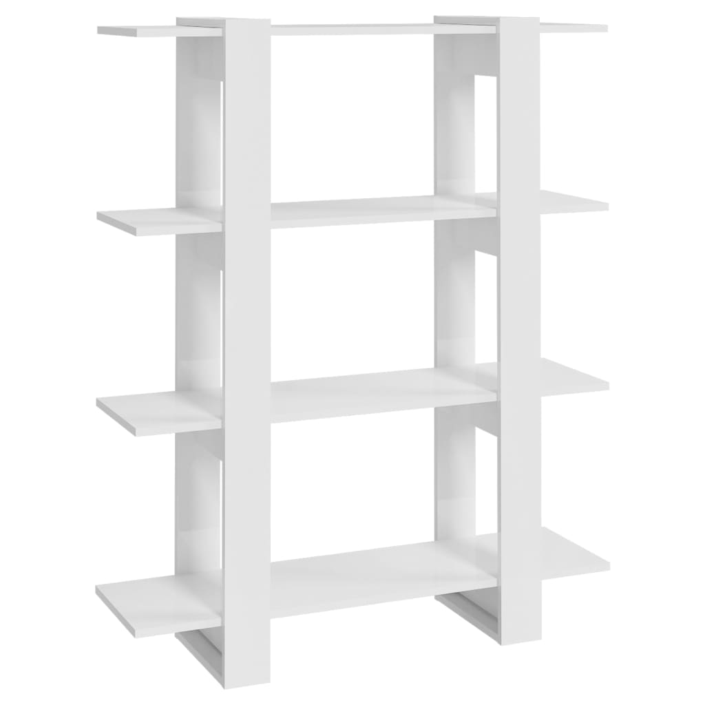 Bibliothèque/Séparateur de pièce Blanc brillant 100x30x123,5 cm - XIOS