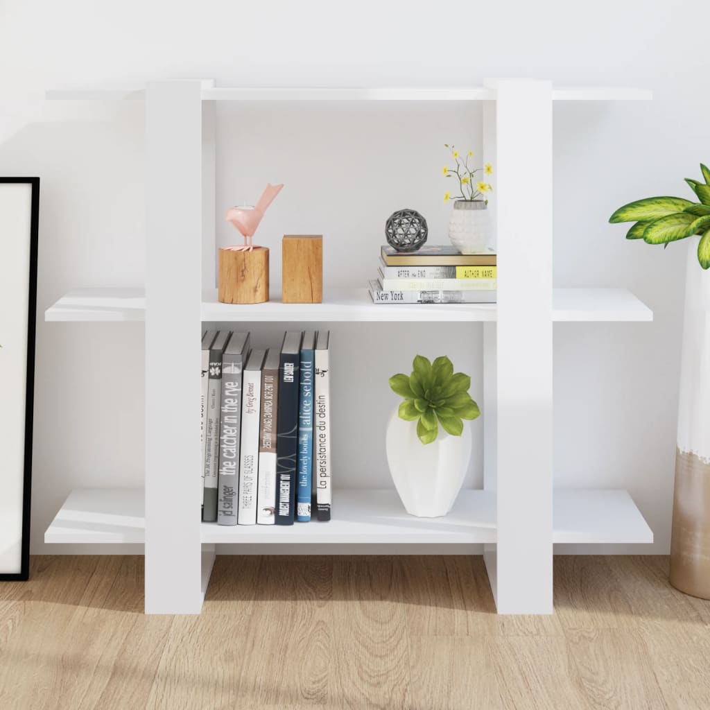 Bibliothèque/Séparateur de pièce Blanc brillant 100x30x87 cm - XIOS