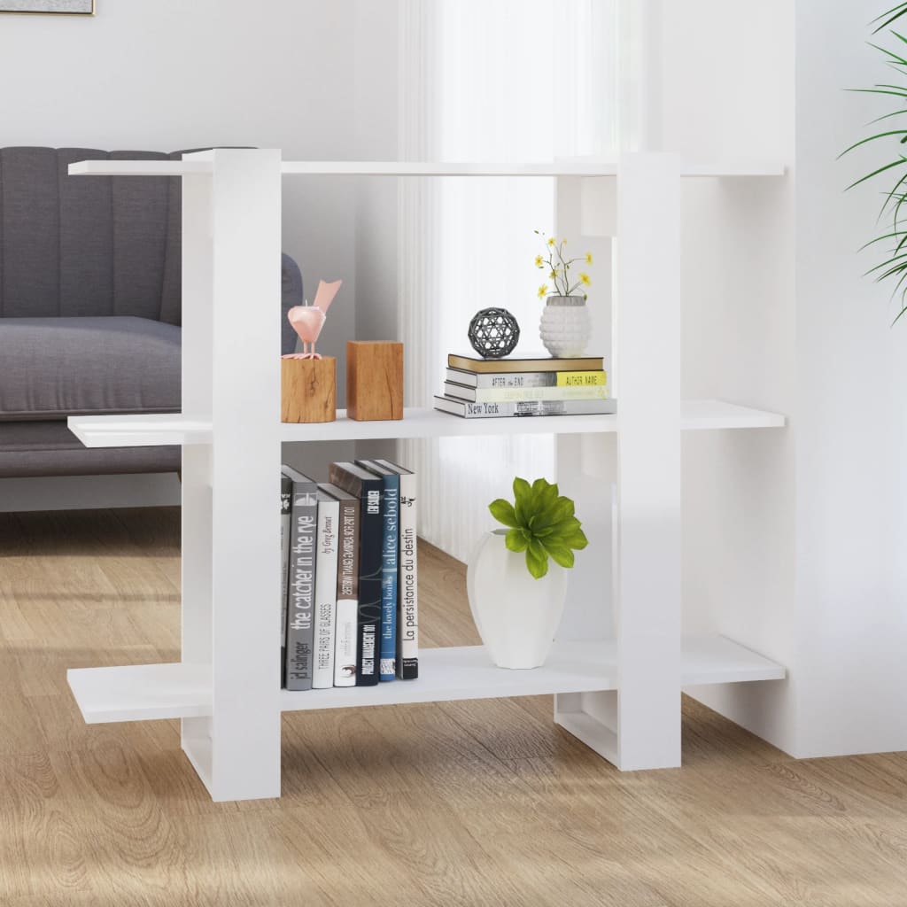 Bibliothèque/Séparateur de pièce Blanc brillant 100x30x87 cm - XIOS