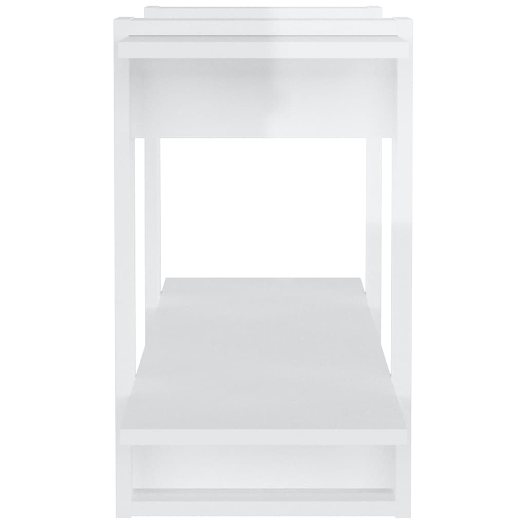 Bibliothèque Blanc brillant 100x30x51 cm bois d'ingénierie - XIOS