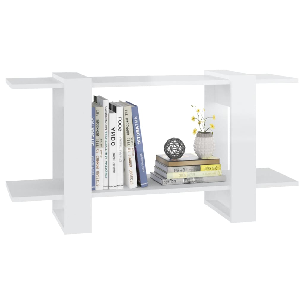 Bibliothèque Blanc brillant 100x30x51 cm bois d'ingénierie - XIOS