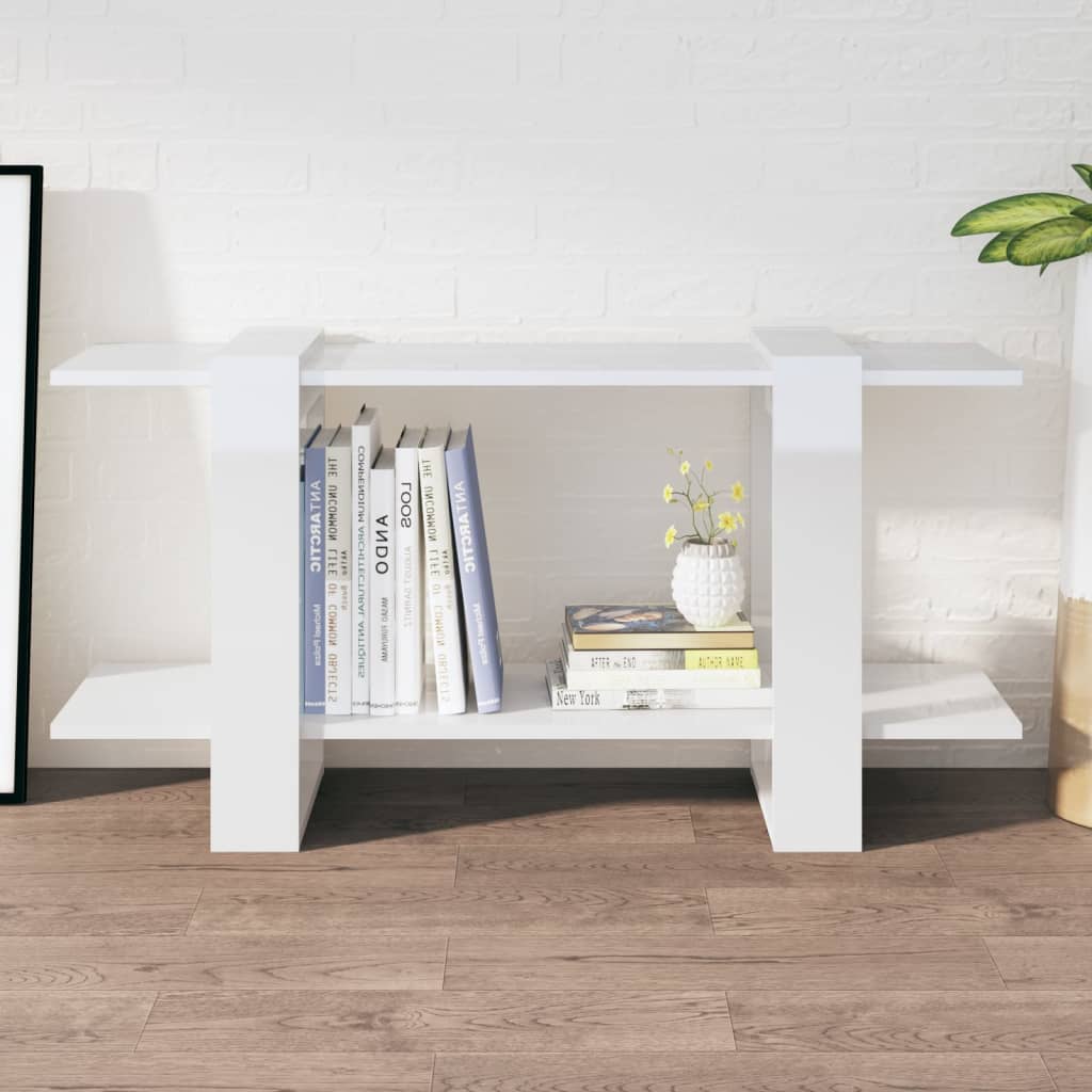 Bibliothèque Blanc brillant 100x30x51 cm bois d'ingénierie - XIOS