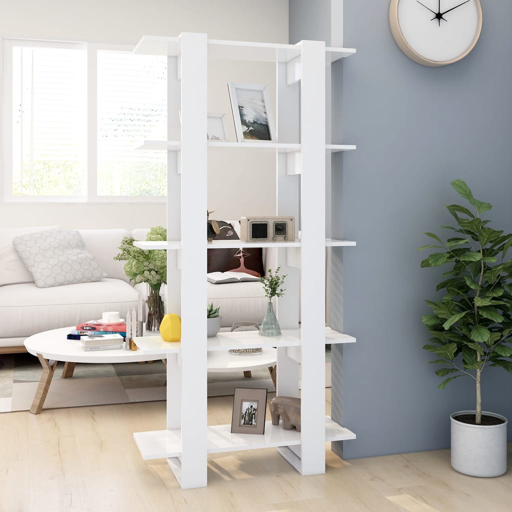 Bibliothèque/séparateur de pièce blanc bois d'ingénierie - XIOS
