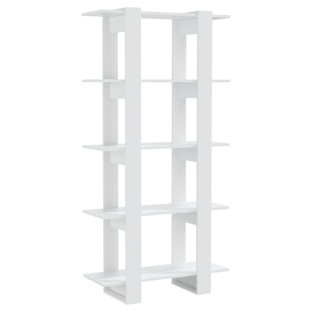 Bibliothèque/Séparateur de pièce Blanc brillant 80x30x160 cm - XIOS