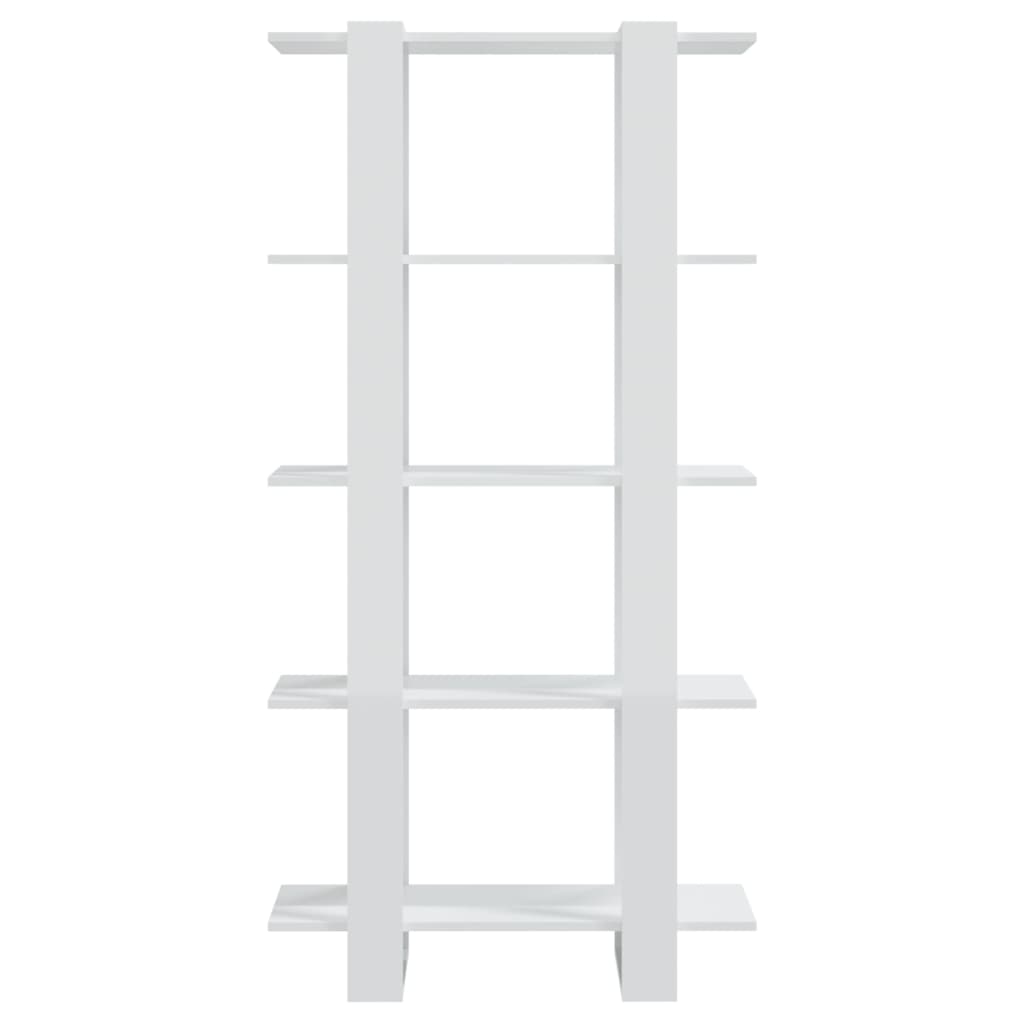 Bibliothèque/Séparateur de pièce Blanc brillant 80x30x160 cm - XIOS