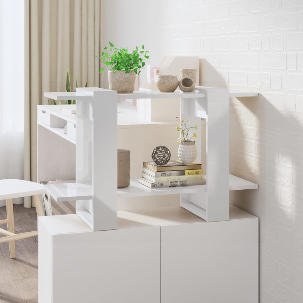 Bibliothèque/Séparateur de pièce Blanc brillant 80x30x51 cm - XIOS