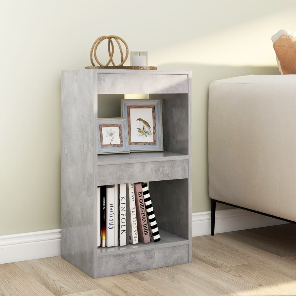 Bibliothèque/Séparateur de pièce Gris béton 40x30x72 cm - XIOS