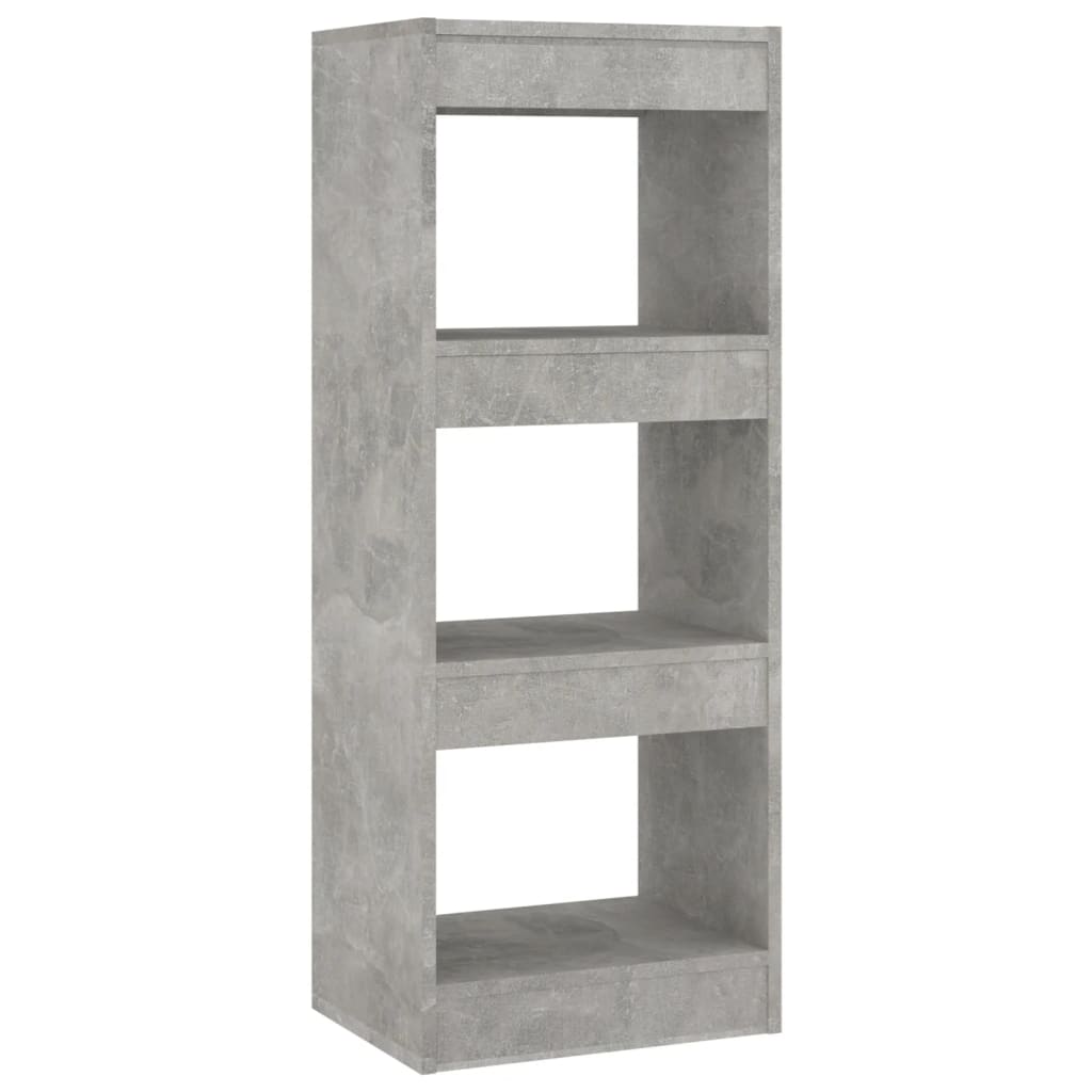 Bibliothèque/séparateur de pièce gris béton bois d'ingénierie - XIOS