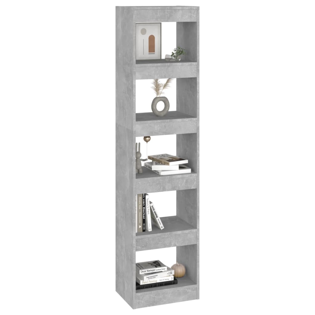 Bibliothèque/Séparateur de pièce Gris béton 40x30x166 cm - XIOS